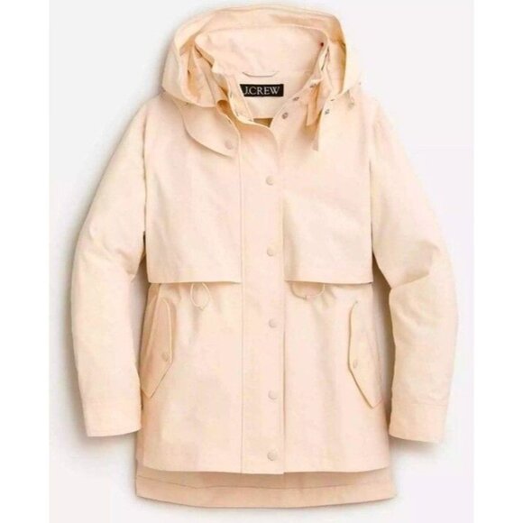 J.Crew Womens Perfect Lightweight Jacket Soft Champagne Rain Coat Size M - Picture 1 of 8